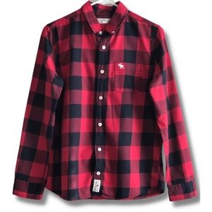 Boys, Shirt, Abercrombie Kids, Size 15/16, Red & Black